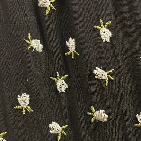 JILL STUART Black Floral V-Neck Mini Dress Size 2 Ruffled Sheath $318 Designer - Picture 7 of 9